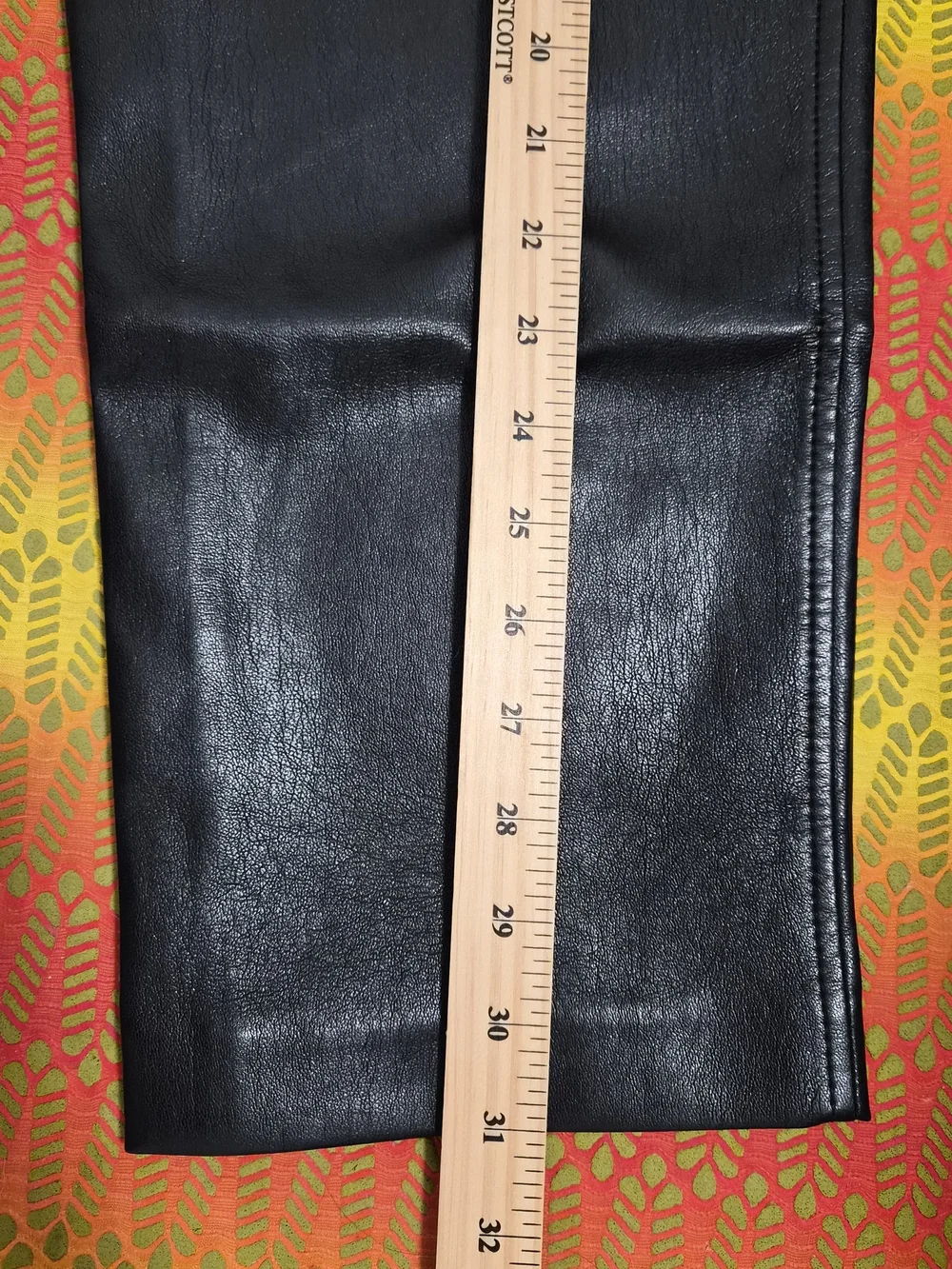 Aritzia Black Faux Leather Straight-Leg Jeans